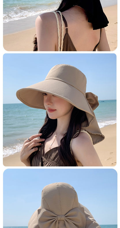 summer sun hat female sunscreen UV face protection neck protection outdoor cycling mountaineering beach large brim hat