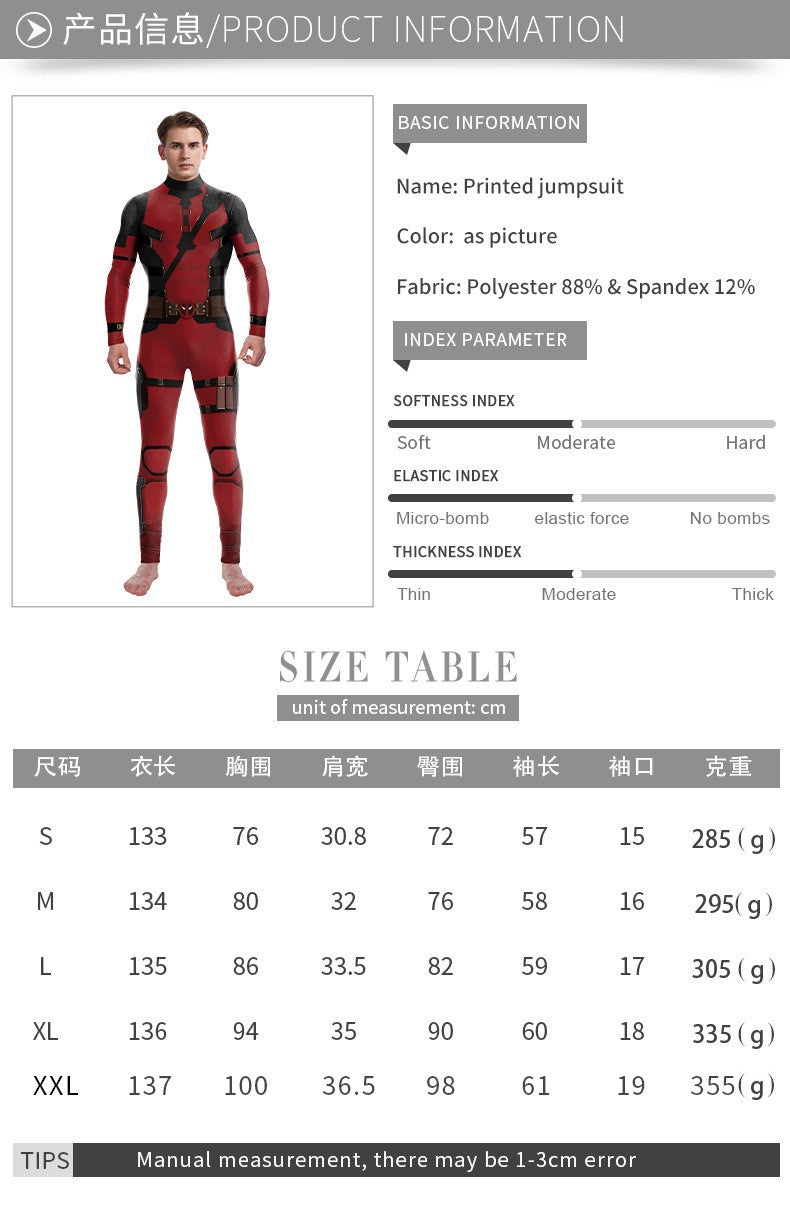 super-héros hommes film Deadpool Wolverine Cosplay Costumes Hallloween combinaison Performance fête Zentai body
