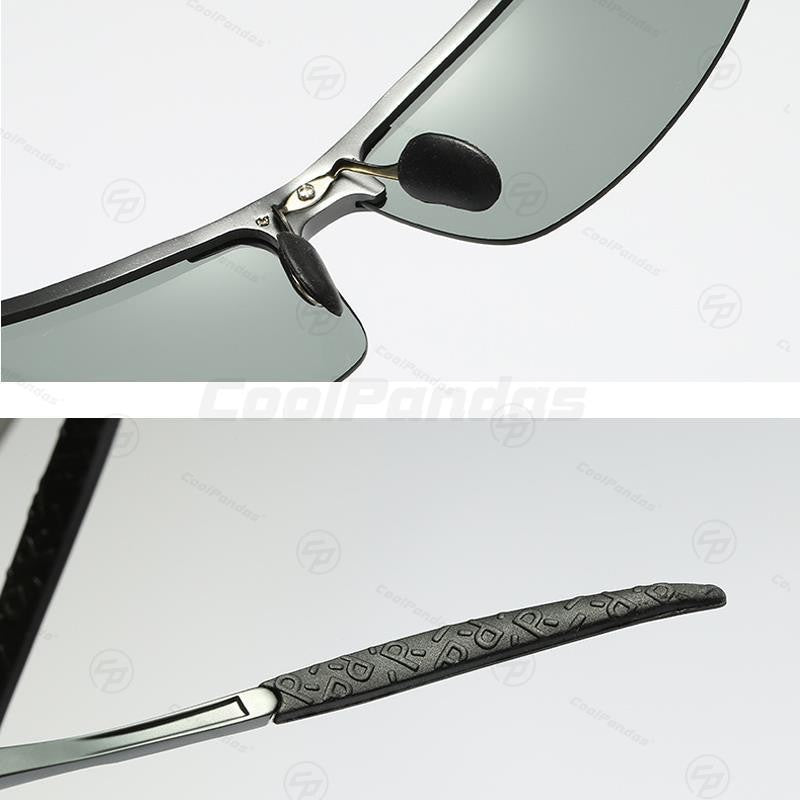 CoolPandas Óculos de Sol Fotocromáticos Masculinos Polarizados Sem Aro para Esportes ao Ar Livre Óculos de Condução Dia Noite Camaleão Óculos Masculinos