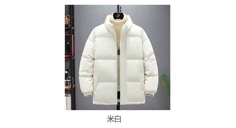 Jaqueta de Pesca Masculina Inverno Marca na Moda Gola Alta Jaqueta Acolchoada Solta Adolescentes Quente À Prova de Frio Casaco Tamanho Grande
