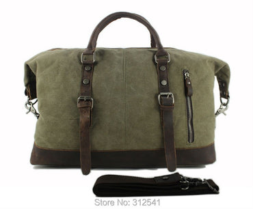 Bolsas de viagem de couro e lona militar vintage masculinas Bolsas de mão para viagem Bolsas de viagem masculinas sacola de viagem bolsa grande de fim de semana bolsa para pernoite