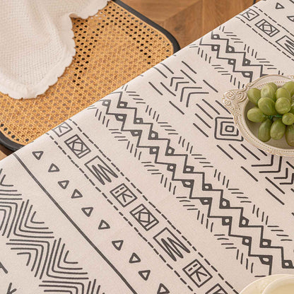 Vintage Boho Tassel Table Cloth Waterproof Cotton Linen Bohemian Tablecloth Patio Outdoor Wrinkle Free Table Protector Covers