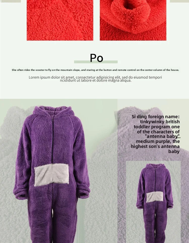 Adorable Baby Antenna Winter Pajamas Adult Children Boys Girls Cartoon Home Clothes Overalls Sleepwear for Teenage Girls