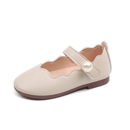 Girls Black Leather Shoes for Wedding Party Back To School Flats Kids Mary Janes Simple Classic Soft Anti-skid Kids Casual Shoes