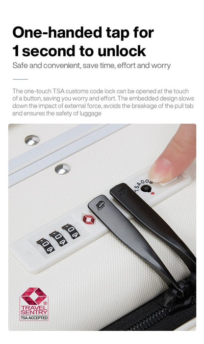 Hanke New Design Luggage Business Travel Suitcase Carry On Boarding Cabin Trolley Case PC Material Rolling Spinner Wheels