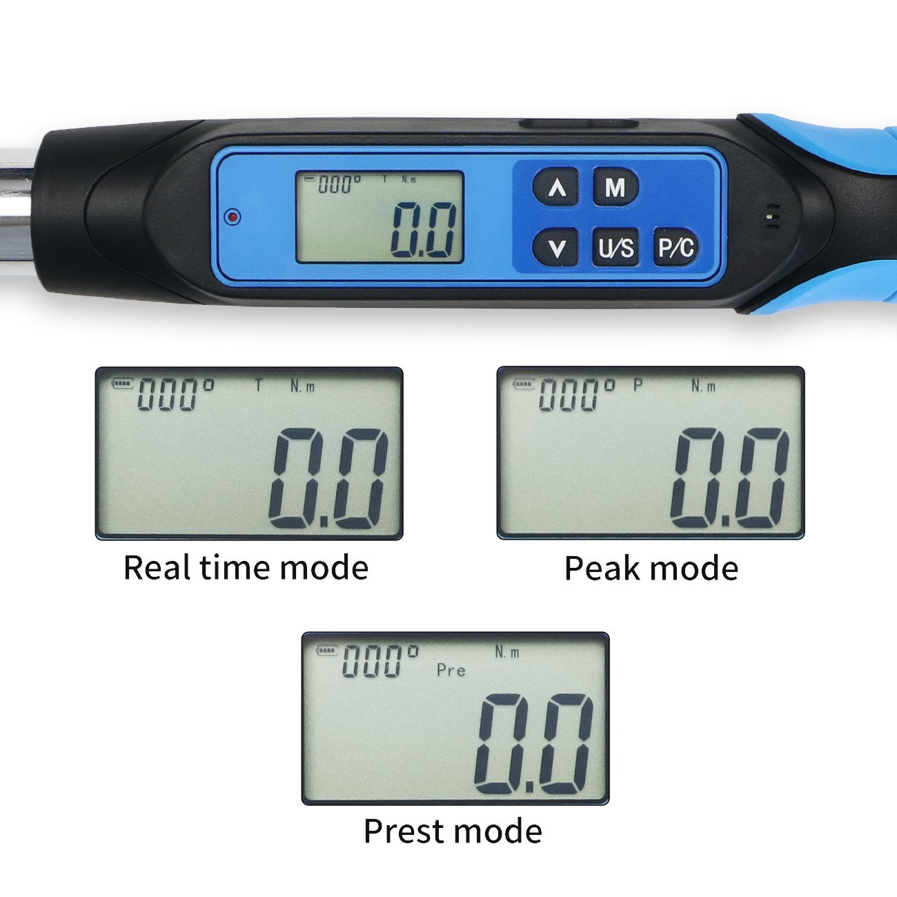 Chave de Torque Digital Shahe de 1/2'' Conjunto Eletrônico com Buzzer e LED Chaves de Torque Eletrônicas Ajustáveis Ferramenta para Reparo Automotivo