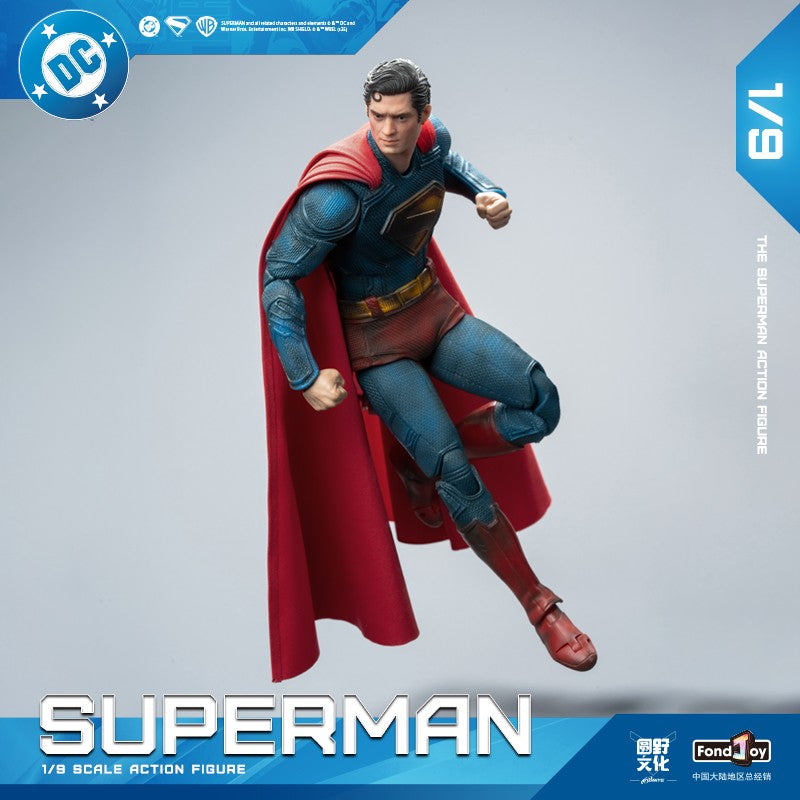 2025 Boneco de Ação Original Fondjoy David Corenswet Superman 1/9 Novo Boneco Superman Articulado em PVC Brinquedo Infantil Presente para Menino