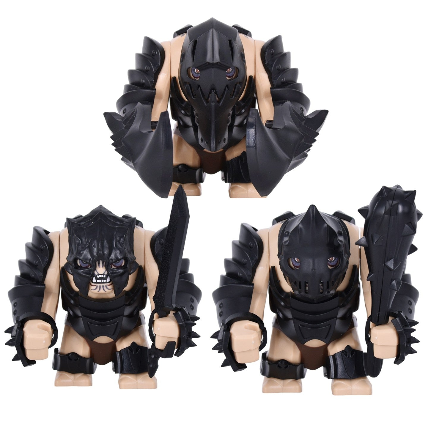 Medieval Cave Troll Building Blocks Weathered Rust Armor Rich Accessories Large Posable Brick Figure Fantasy Collectible Toy