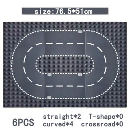 Placa de Base para Construção 32*32 Blocos de Montar Compatível com Todas as Marcas Cidade Rua Estrada Base Reta Cruzamento Curva Junção em T