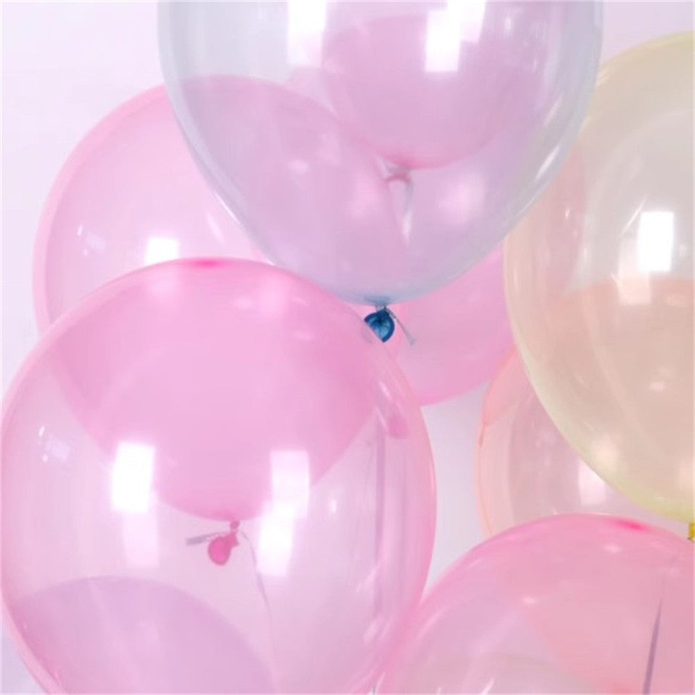20Pcs 10inch Crystal Bubble Balloons Pastel Colorful Transparent Latex Balloons Birthday Party Decor Wedding Helium Globals