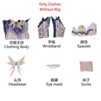 Game Impact Damselette Columbina Cosplay Costume Wig Hair for Women Cosplay Halloween Fatui Role Play Party Dress Outfits