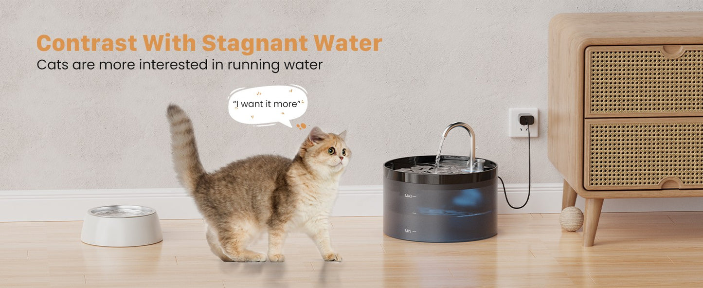 Bebedouro automático para animais de estimação 2,1L Bomba ultra silenciosa torneira para gatos adequado para cães e gatos com sensor USB elétrico
