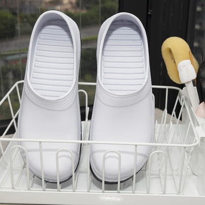 High Quality Chef Shoes Non-slip Waterproof Oil-Proof Kitchen Cook Flat Working Shoes Hotel Restaurant Clogs Men Slippers Flat