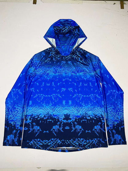 Camisas de Pesca HUK Masculinas Máscara Manga Longa Roupas de Pesca Ao Ar Livre Roupa UV Casaco com Capuz Upf Protetor Solar Respirável Tops de Pesca