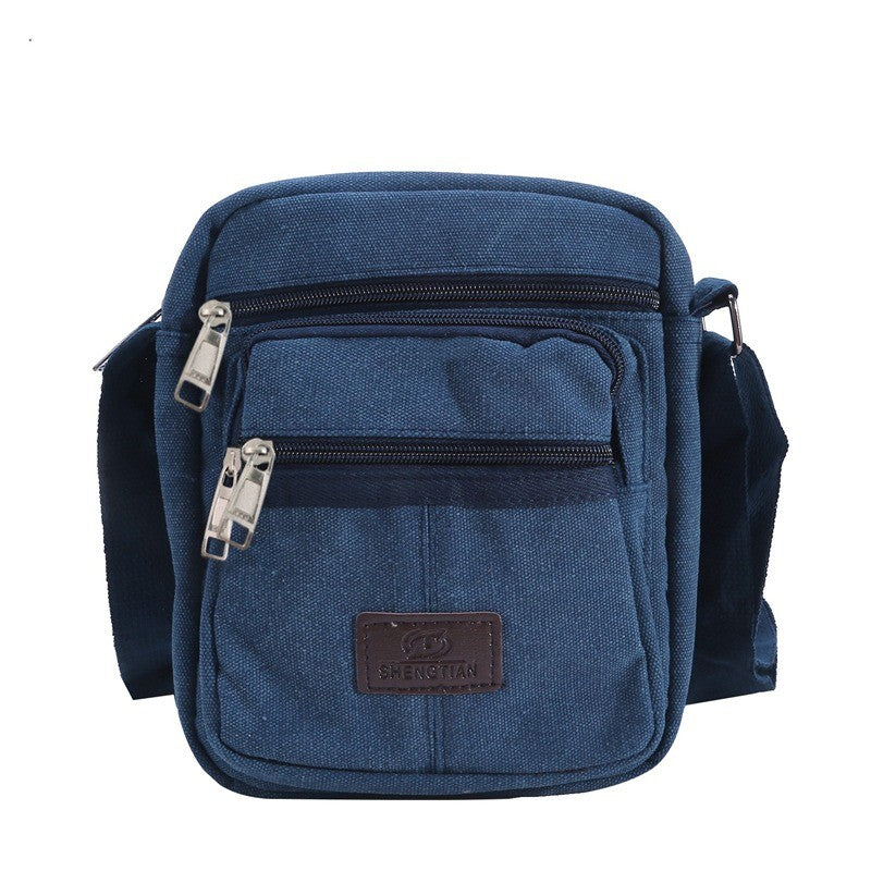 Multifunctional Men's Shoulder Bag Flap Solid Color Casual Messenger Canvas Travel Male Crossbody Bags