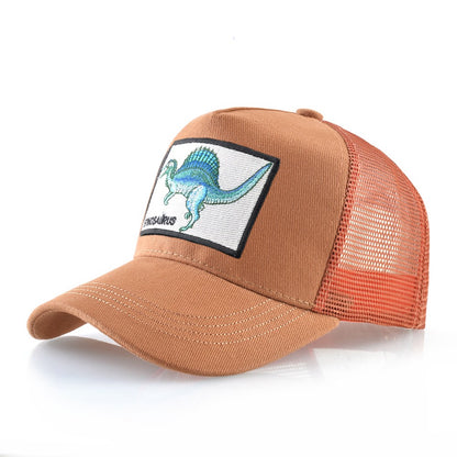 Men's Summer Baseball Cap Women Streetwear Trucker Caps With Spinosaurus Patch Snapback Hip Hop Drack Bones Adjustable Viosr Hat