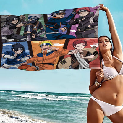 N-Naruto A-Akatsuki Anime Beach Swimming Towel Soft Absorbent Washcloth Children's Gifts for Kids Travel Camping Gym