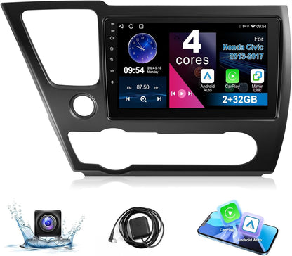 Tela sensível ao toque de 9'' para Honda Civic 2013-2017 Estéreo Android Rádio WiFi GPS Navegação Câmera Traseira FM Player Multimídia Unidade Principal
