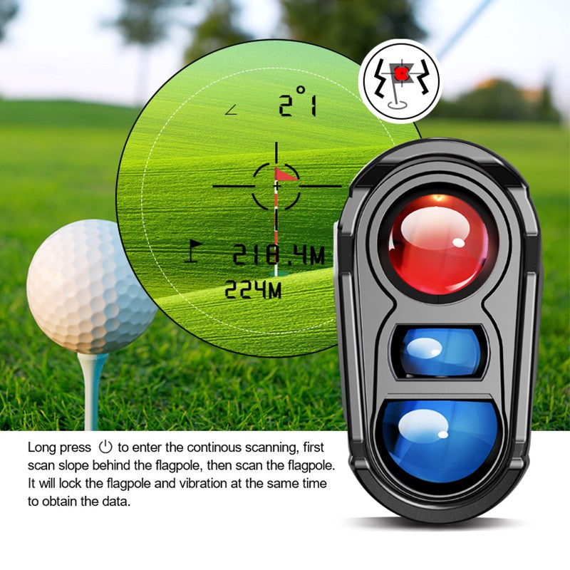 Telêmetro a laser multifuncional Nohawk para golfe com telemetria de inclinação e trava de bandeira para caça, construção, monocular
