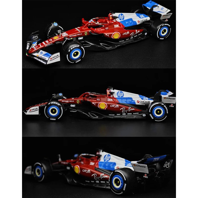 Novo Em Estoque Bburago 1:43 Ferrari Sf25 Miami Gp Liga Miniatura Modelo Diecast 2025 F1 Carro #16 Charles Leclerc Carro de Brinquedo Presente para Crianças