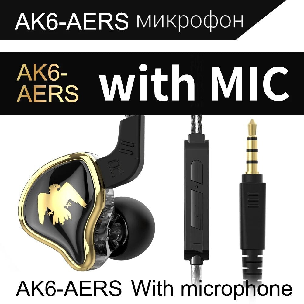 Newest QKZ AK6 Series 3.5mm In-Ear Earphone with Box Game Headset HIFI Bass Noise Cancelling Earbuds With Mic