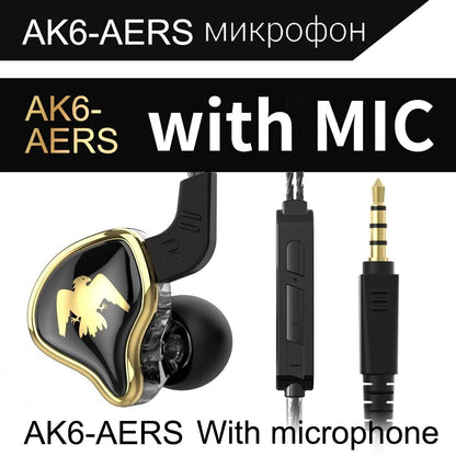Newest QKZ AK6 Series 3.5mm In-Ear Earphone with Box Game Headset HIFI Bass Noise Cancelling Earbuds With Mic