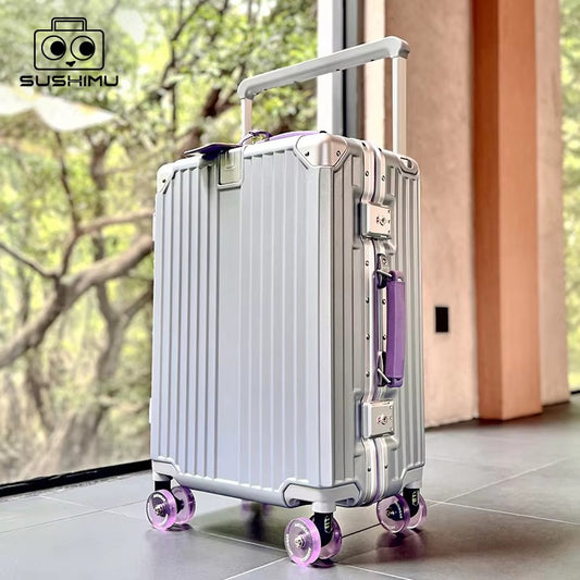 Women's Wide-Tube Telescopic Handle Luggage 2025 New Style 20-inch Carry-On Suitcase
