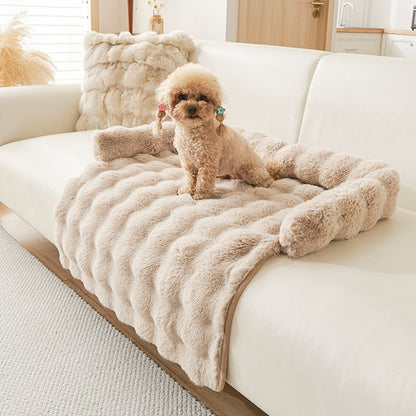 Inverno Quente Cama de Cachorro Sofá Capa Cobertor Super Macio Almofada Tapete para Cães Pequenos Travesseiro de Pescoço de Pelúcia Ninho de Gato Cama Para Perros