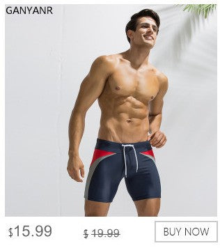 GANYANR Brand Swimming Trunks Swimwear Men Sunga Swimsuit Bikini Gay Sexy Swim Shorts Plaid Briefs Low Waist Bulge Pouch 2017