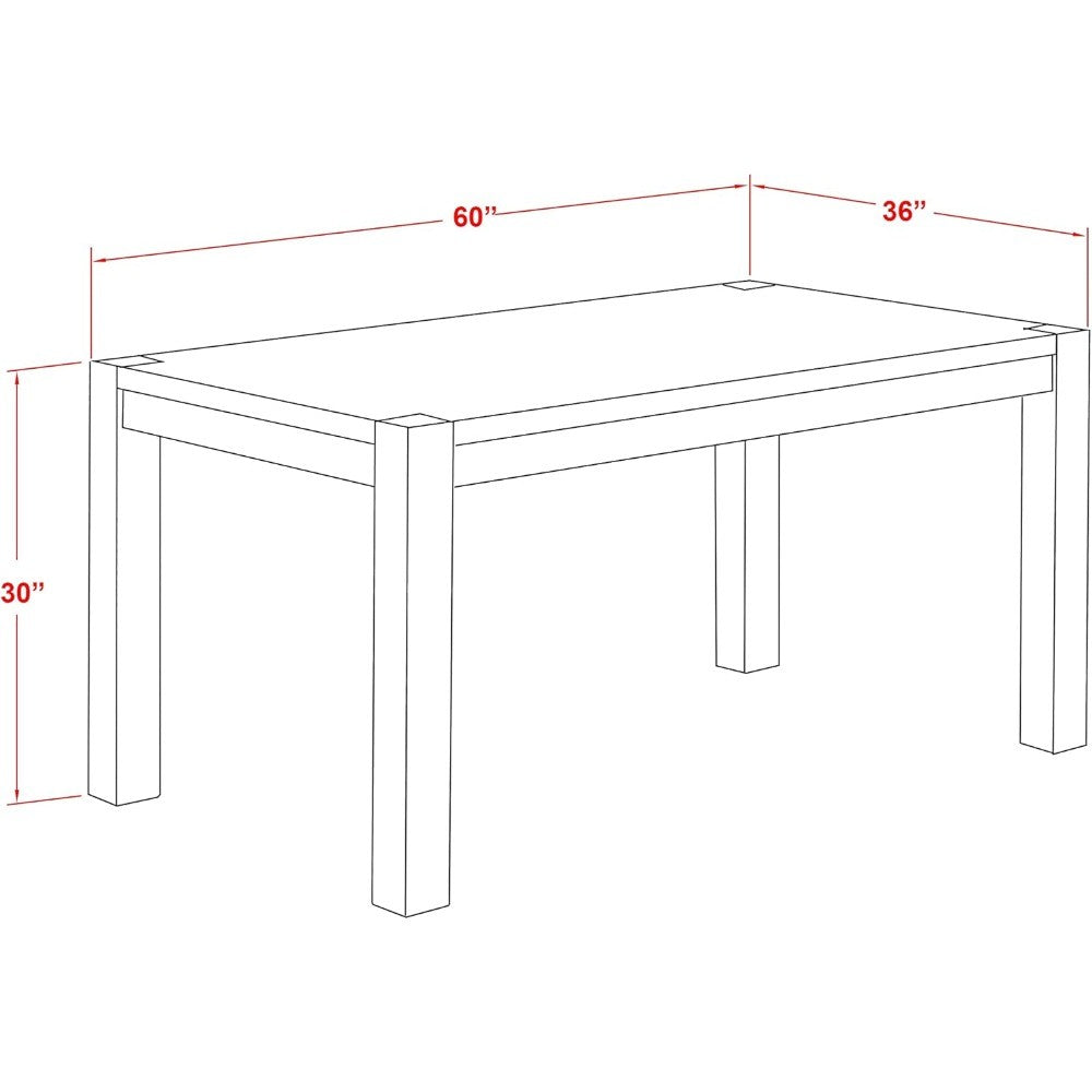 East West Furniture CN6-07-T Celina Dining Room Table - Rectangle Rustic Farmhouse Table , 36x60 Inch, Jacobean