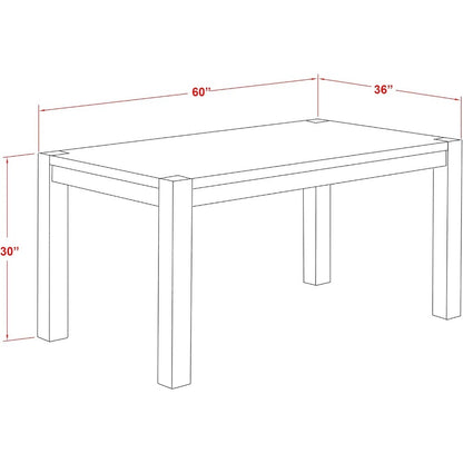 East West Furniture CN6-07-T Celina Dining Room Table - Rectangle Rustic Farmhouse Table , 36x60 Inch, Jacobean