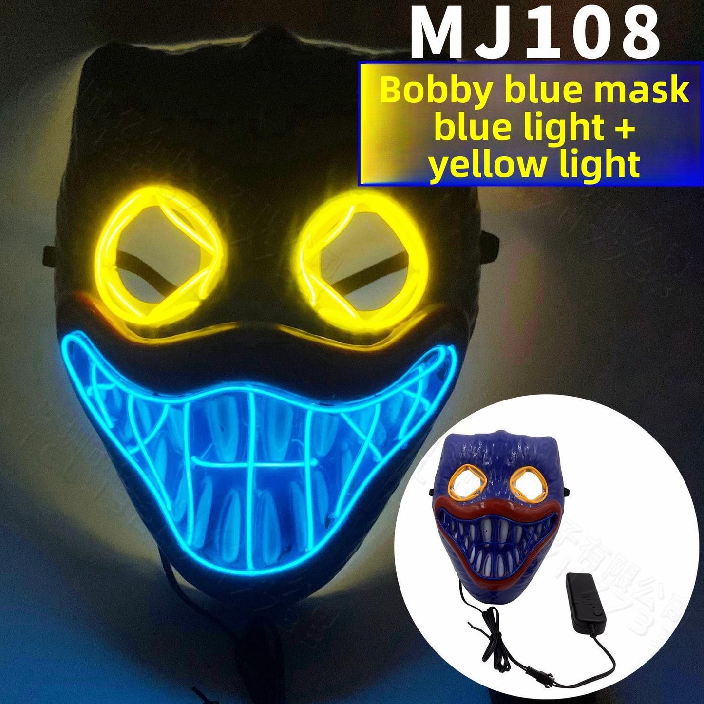 Luminous Mask Halloween Face Mask Poppy Playtime Atmosphere Prop Game Time Sausage Mouth Monster