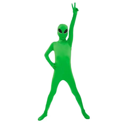 Extraterrestrial-themed Onesie Cosplay Costume with Adjustable Sizing, Unisex Creative Themed Sleepwear Party Attire