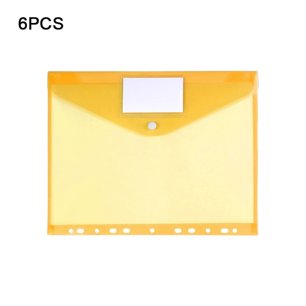 6 pcs Colorful Plastic Binder Folders Clear A4 Binder Pocket Snap Closure 11 Holes Punched Pockets Home Office