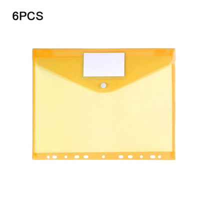 6 pcs Colorful Plastic Binder Folders Clear A4 Binder Pocket Snap Closure 11 Holes Punched Pockets Home Office