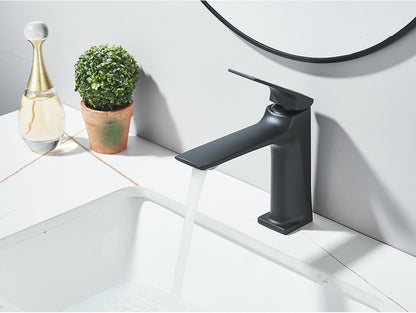 Black Bathroom Faucet Deck Mounted Bathroom Sink Mixer Tap Single Lever Basin Sink Mixer Faucets Chrome/White/Grey/Brushed Gold