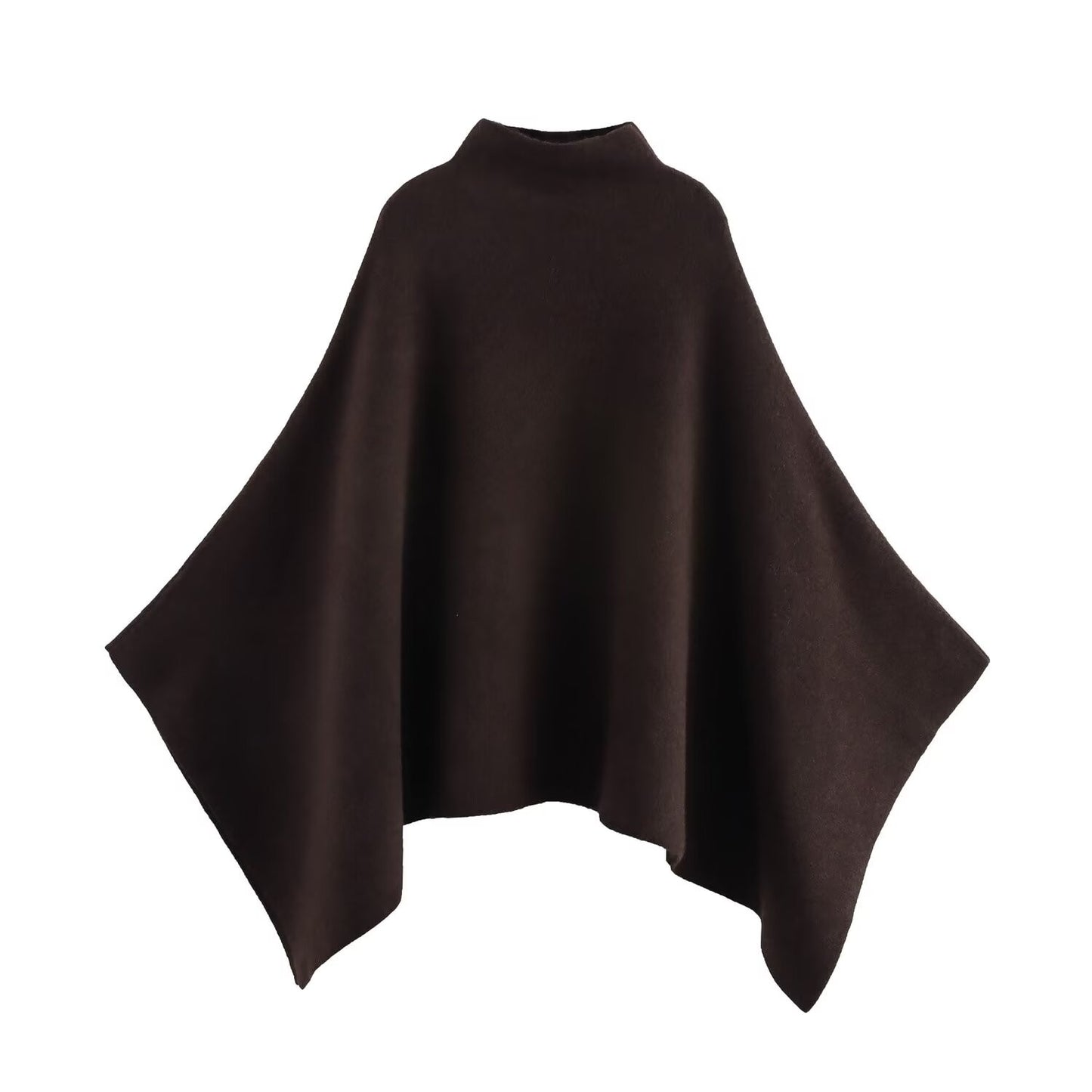 JNLEAOG Casaco de Gola Alta Assimétrica de Malha Feminina para Rua Elegante Fibra de Poliéster Outono Nova Chegada Design de Moda