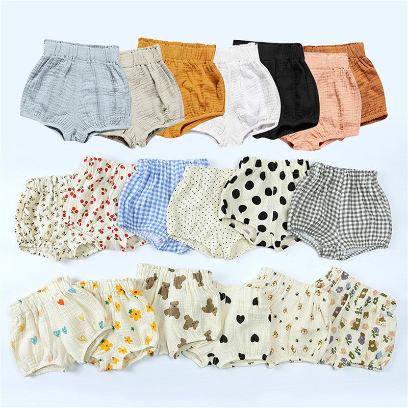 2025 Organic Cotton Shorts for Baby Clothes Toddler Boy & Girl Bloomer Printed Short Pants for Babies Board Shorts Diaper Covers
