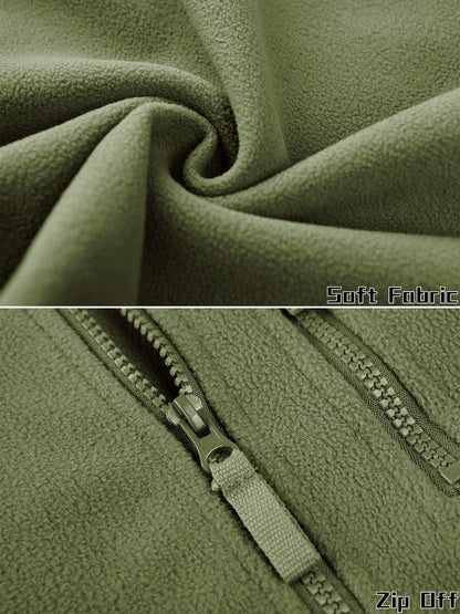 TACVASEN Winter Fleece Jacket Mens Zipper Pockets Work Jacket Thermal Warm Full Zip Fishing Hiking Coats Outwear Man Windbreaker