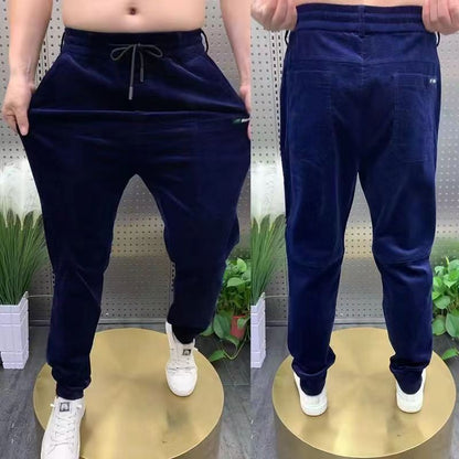 Calças Casuais Masculinas de Veludo Cotelê para Escritório Outono Inverno Negócios Calças Masculinas Algodão Harajuku Moda Poliéster Original Quente Clássico