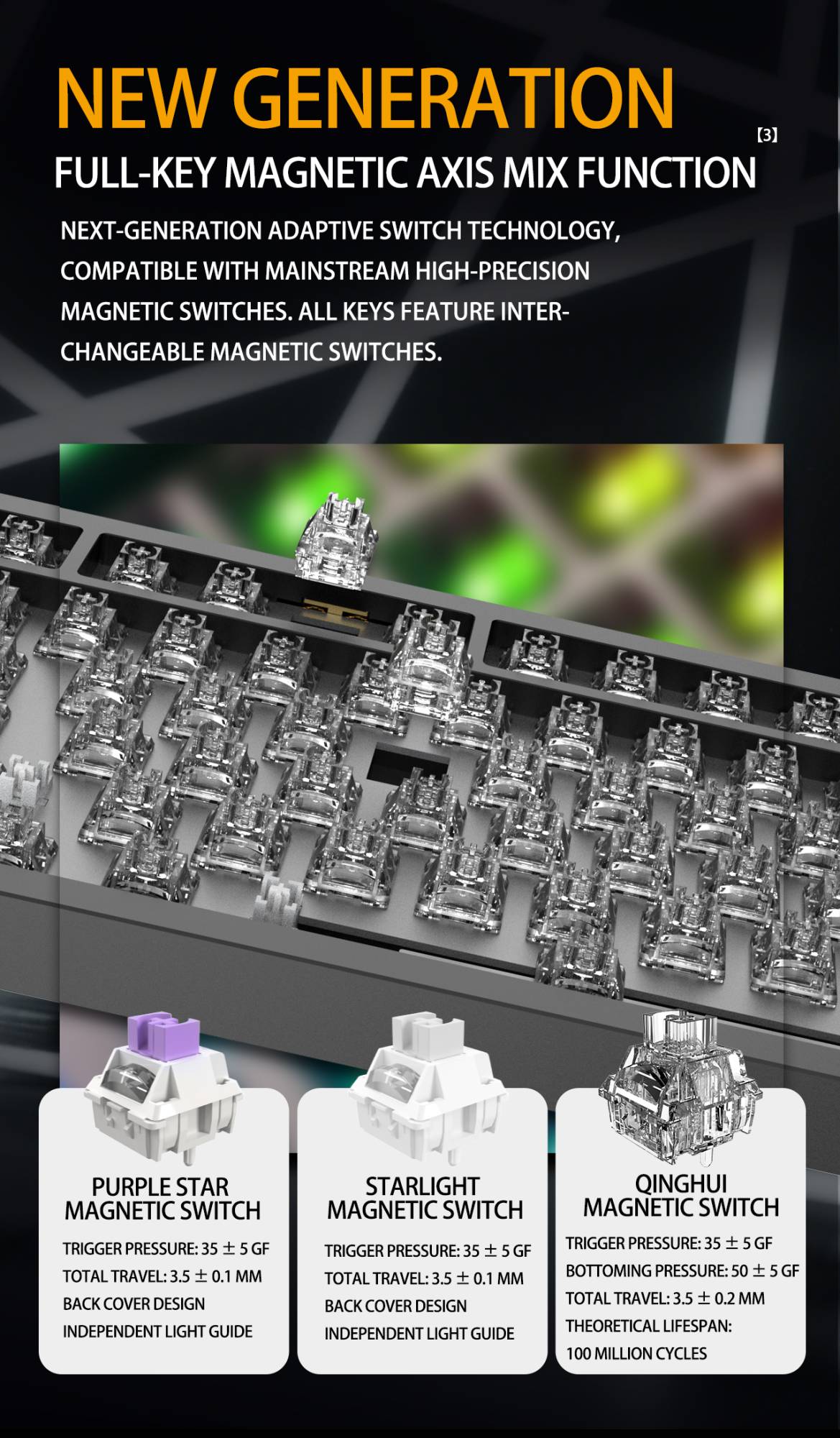 Teclado Gamer IROK MG75 PRO MAX 8K com Switch Magnético Acionamento Rápido de 0,005mm RT Teclado Mecânico com Hot Swap/SOCD/À Prova D'Água