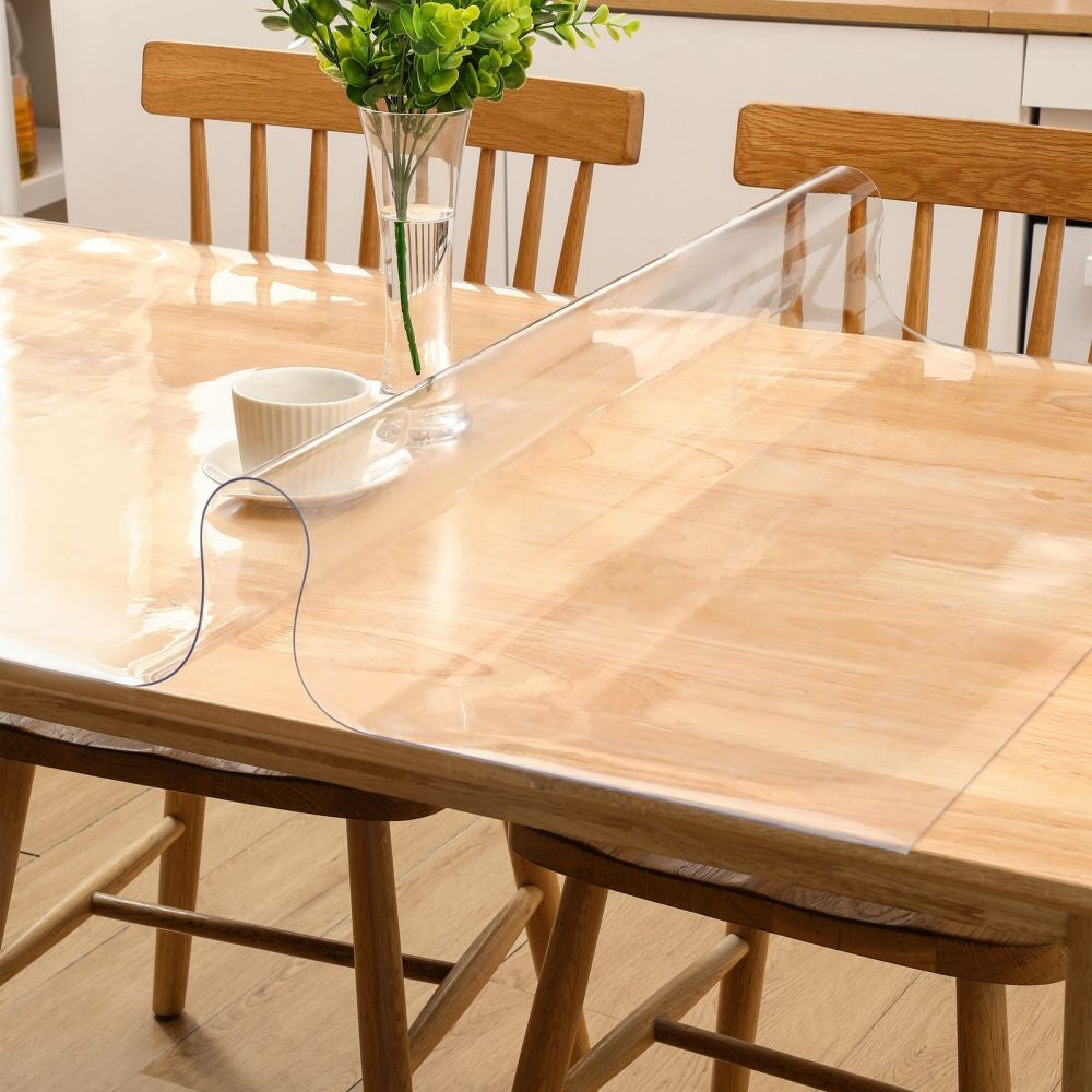 Clear Table ProtectorPlastic Table Cover Protector, Desk Protector Mat, Desk Pad Waterproof PVC   cover table