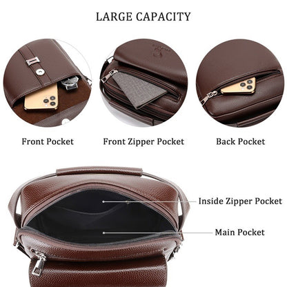 High Quality Men Shoulder Bag Men PU Leather Flaps Men's Crossbody Bags Business Flap Male Solid Messenger Bag Travel Bag
