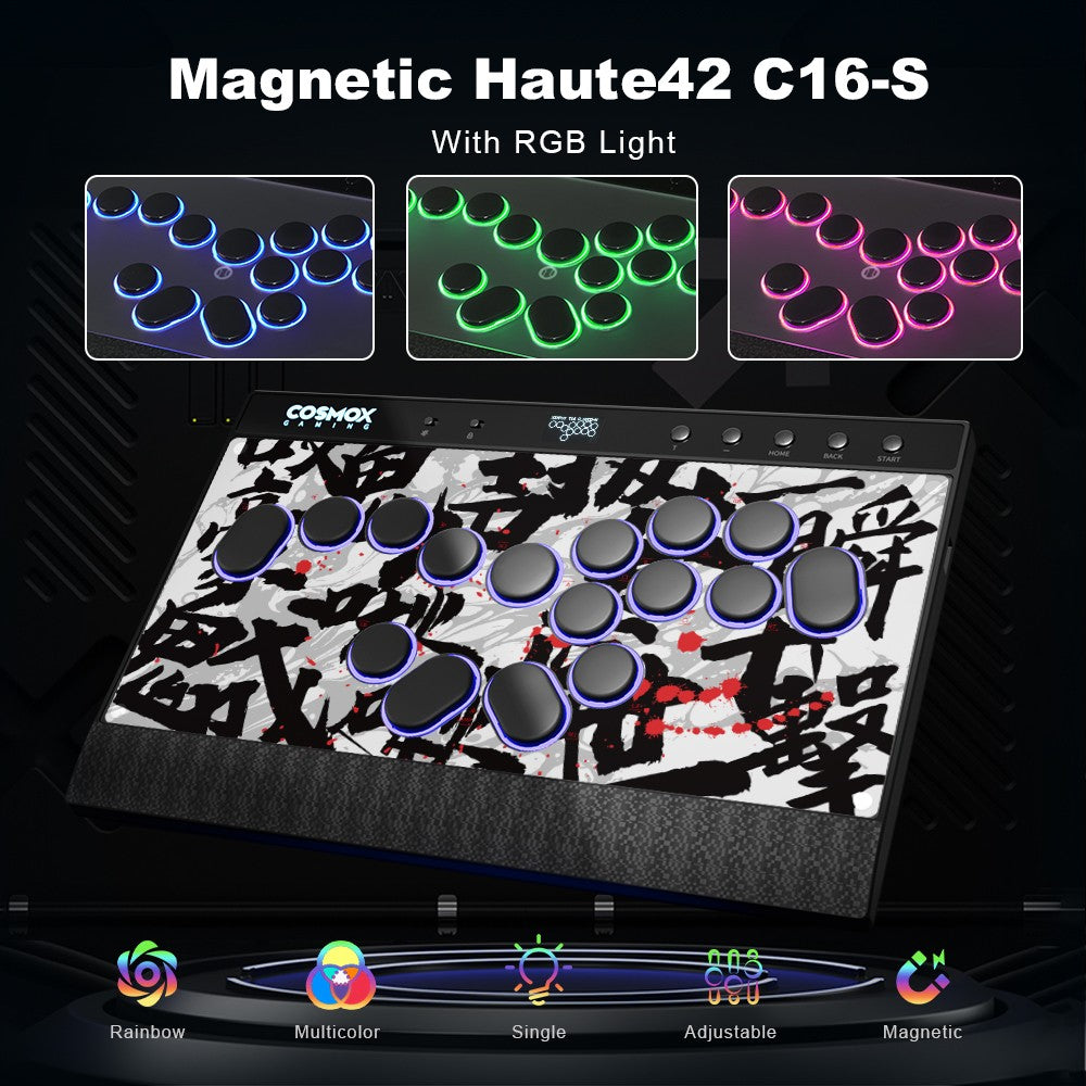 Haute42 Magnetic C16-S Joystick Hitbox Leverless Controller Stickless Arcade Stick Keyboard For PC/PS4/PS5/Switch Fight Sticks