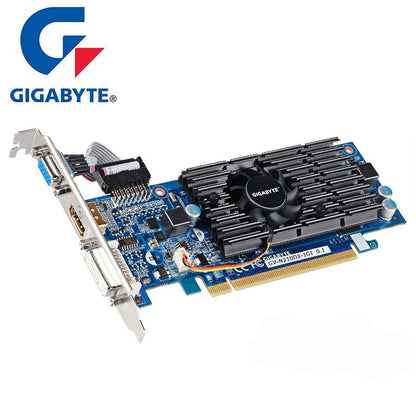 GIGABYTE G 210 1GB n210 Graphics Cards 64Bit GDDR3 Video Card Original n210 G210 1G for nVIDIA Geforce GPU PC games Dvi VGA Used