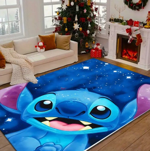 Stitch Large-area Pad Washable Polyester Cartoon Pad Suitable for Living Rooms and Bedrooms Perfect for Anime Home Decoration