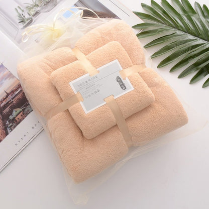 2PC Bath Towels Set Super Soft Highly Absorbent Quick-drying Coral Velvet Bath Towel For Adults Hotel & Spa Use