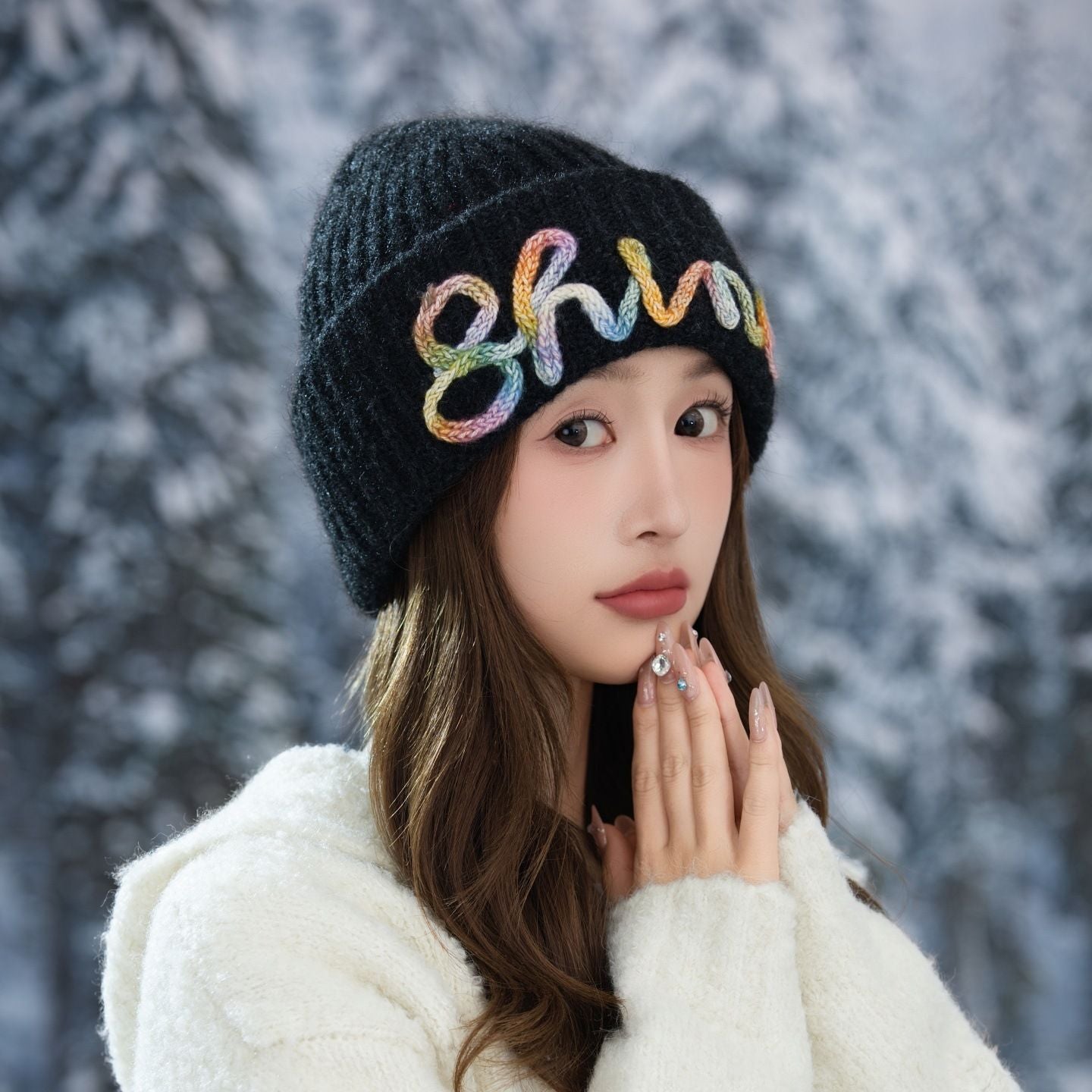 Vintage Embroidered Hats Letter Korean Version Knitted Hat for Autumn and Winter Warm Ear Protection Knitted Hats