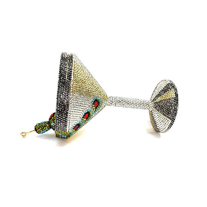 Stunning women rhinestone martini purse bag drink Luxury crystal Olive cocktail clutch bag