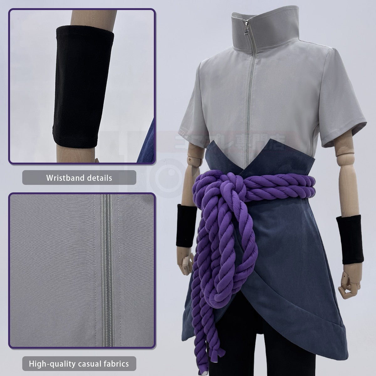 HOLOUN Anime Uchiha Sasuke Cosplay Costume Top Pants Belt Cos Convention Gift Adult Version Unisex
